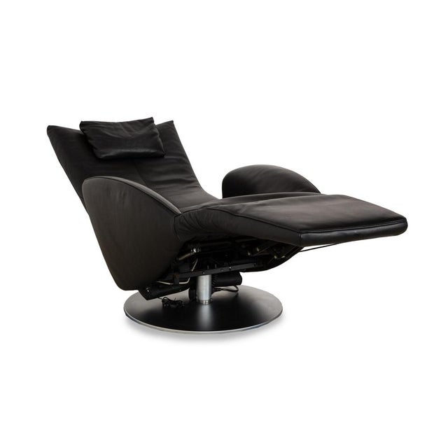 Black Mate Leather Armchair in Black from FSM For Sale - Image 8 of 13