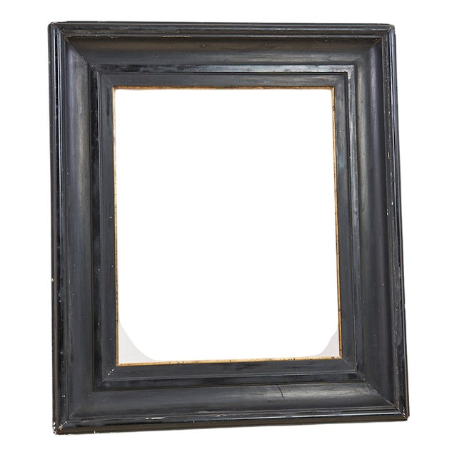Antique Black Frame with Golden Details For Sale