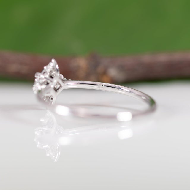 Black Diamond Ring With Diamond Accents in Solid 14k Gold, Asscher Cut 3.6mm, Size 6.75 For Sale - Image 9 of 9