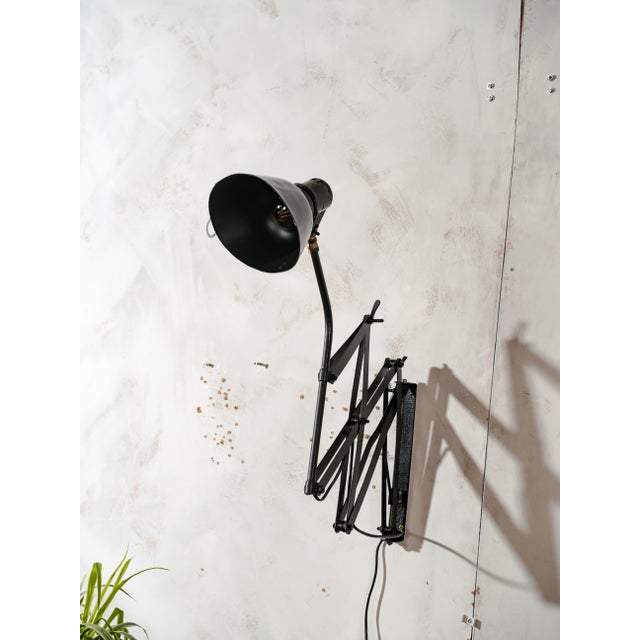 Bauhaus Adjustable Black Scissor Wall Light, Early 1930s For Sale - Image 13 of 16