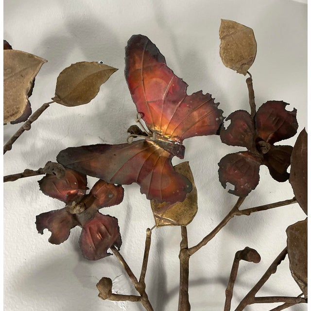 Metal Mid-Century Modern Brutalist Copper and Brass Tree Branch Wall Sculpture, Circa 1960s For Sale - Image 7 of 12