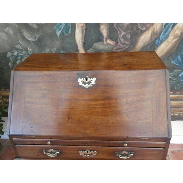 Antique English Mahogany Campaign Bureau on Stand, 1740 For Sale - Image 11 of 17