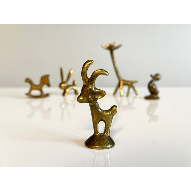 Gold Brass Animal Figurines in the style of Walter Bosse, Austria, 1950s, Set of 5 For Sale - Image 8 of 12