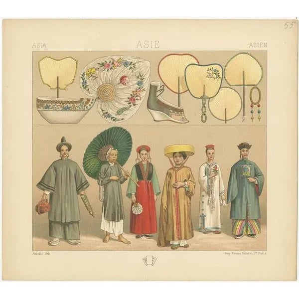 Racinet, Asian Costumes, 1880, Paper For Sale - Image 3 of 5