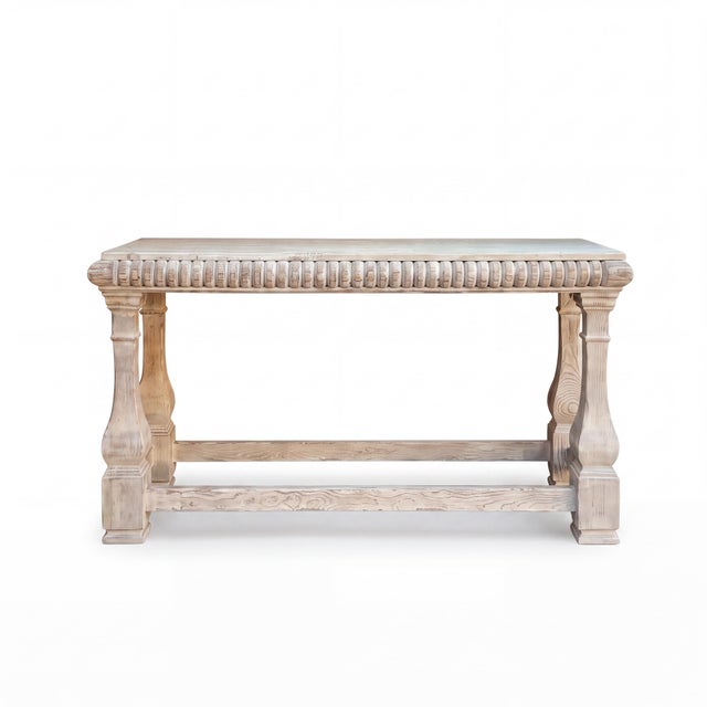 Baker Furniture Rustic French Style Cerused Marble Top Console Tables - Pair For Sale In Atlanta - Image 6 of 8