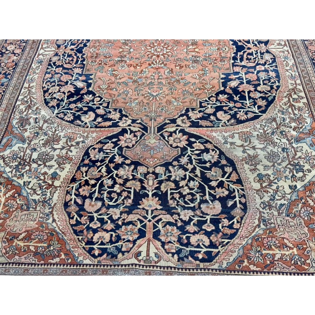 Beige Antique Persian Farahan Sarouk Rug 9’4" X 12’1" For Sale - Image 8 of 11