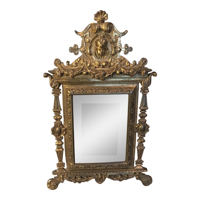 Antique Art Nouveau Victorian Brass Vanity Mirror Chairish