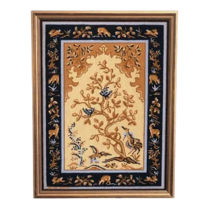 1979 Vintage Persian Tapestry Needlepoint — Framed