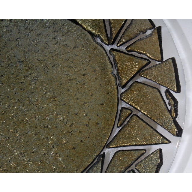 1997 Set of Four 12” Fused Glass Plates Signed by Paul Hathcoat Chairish