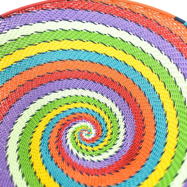 Early 20th Century Early 20th Century Zulu Telephone Wire Basket South Africa 9inch For Sale - Image 5 of 7