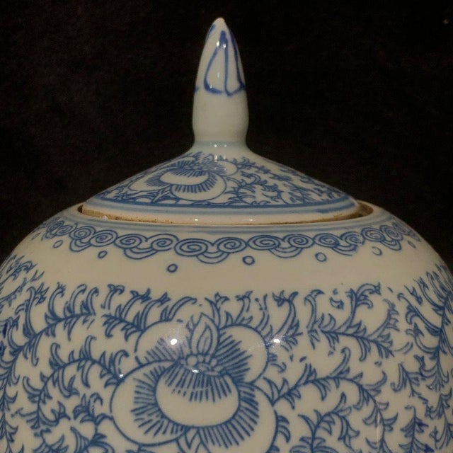 Add an elegant touch of traditional Eastern charm to your interior with this beautiful blue and white porcelain jar. This...
