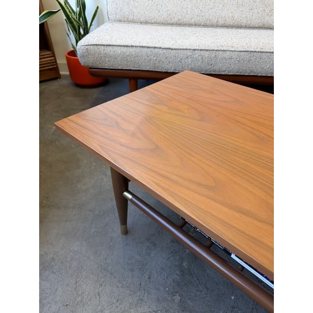 Vintage Refurbished Walnut Coffee Table For Sale - Image 10 of 11