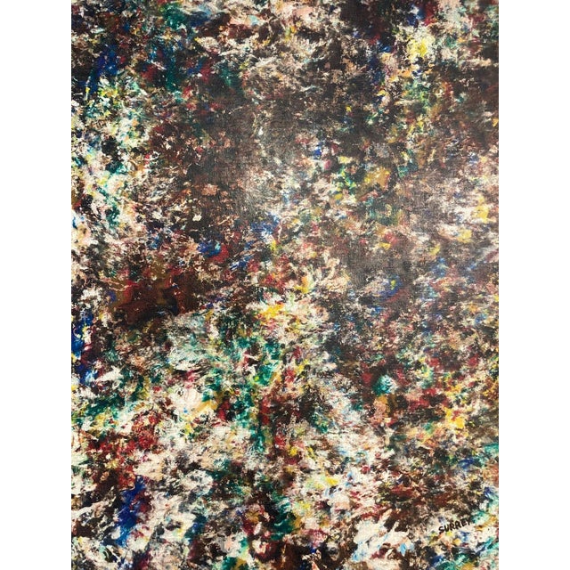 Signed Original Vintage Mid Century Abstract Oil Painting by Milt Surrey For Sale In New York - Image 6 of 6