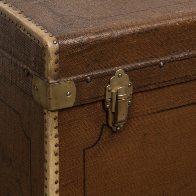 Brown Vintage Cube Shaped Trunk For Sale - Image 8 of 10