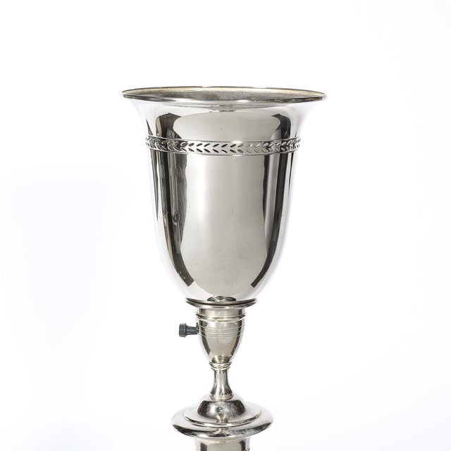 Classical Hollywood Regency Silvered Bronze Torchiere For Sale - Image 12 of 12