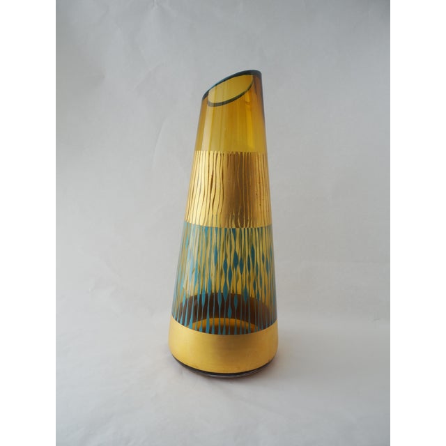Contemporary Blue Conical Vase by Nicoletta de Grandis For Sale - Image 3 of 7