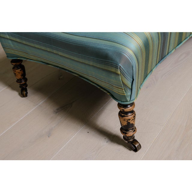 French Napoleon !!! Upholstered Ottoman on Caster For Sale - Image 9 of 10