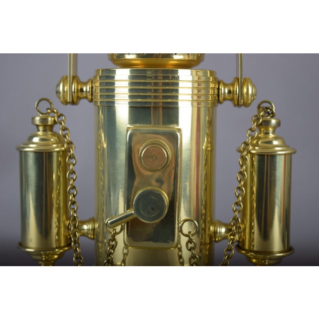 Nautical Gold-Plated Table Lamp with Glass Dome Shade, 1980s For Sale - Image 13 of 18