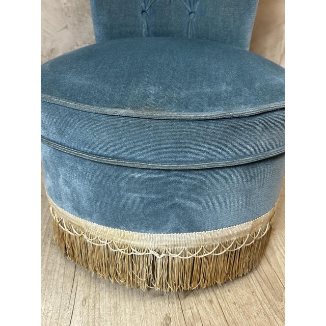 Velvet Lounge Chair, 1950s For Sale - Image 10 of 12