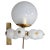Mid-Century Brass Wall Light with Hand-Blown White Glass Globes, 1970s For Sale - Image 13 of 13