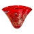 1970s Vintage Italian Venetian Blown Glass Handkerchief Red Vase, Murano Style. For Sale