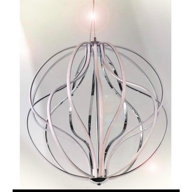 1990s Et2 Aura 16-Light Led Pendant in Polished Chrome — New in Original Box For Sale - Image 5 of 6