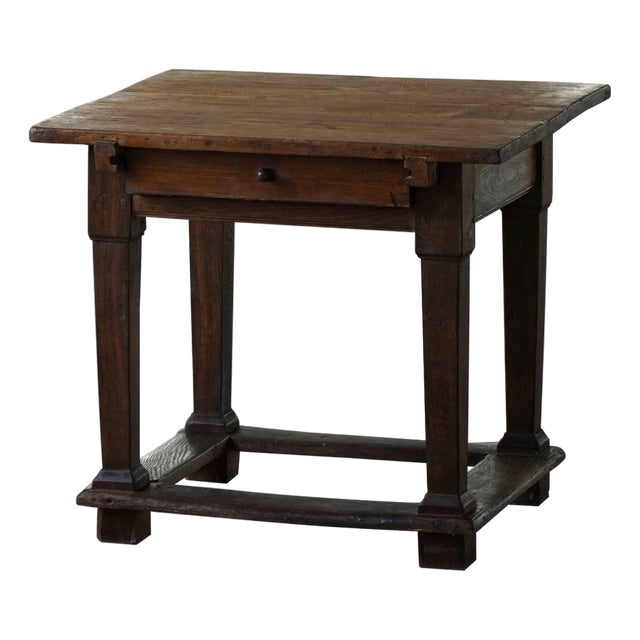 Danish Baroque Primitive Side Table in Pine, Early 19th Century For Sale