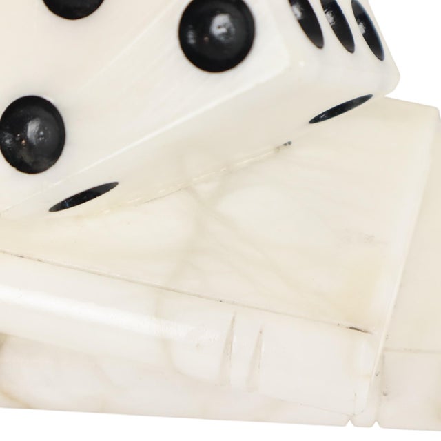 Vintage Alabaster Dice Paperweight Figurine For Sale - Image 11 of 14