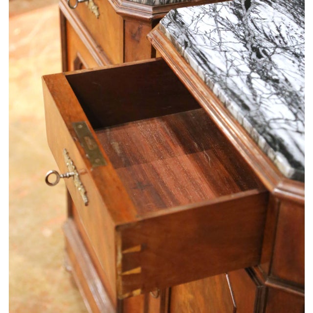 Pair of 19th Century French Louis Philippe Mahogany Marble-Top Nightstands For Sale - Image 4 of 12