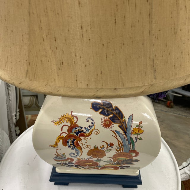 1960s Colorful Vintage Painted Ceramic Table Lamp For Sale - Image 10 of 12