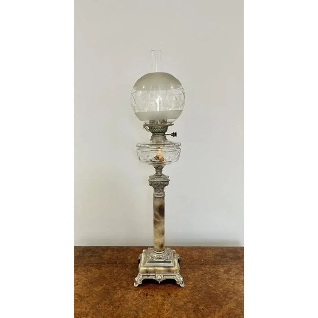 Antique Edwardian Oil Table Lamp, 1900s For Sale - Image 6 of 7