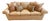 A. Rudin Upholstered Silk Roll Arm Sofa Loose Back &Seat Cushions With Dressmakers Skirt Four Decorative Pillows For Sale