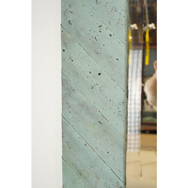 Wood Handcrafted Copper Angle Strip Dressing Mirror 28.625 X 79.5 In. For Sale - Image 7 of 8