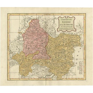 Antique Map of Bavaria in Southern Germany and Austria, 1806 For Sale