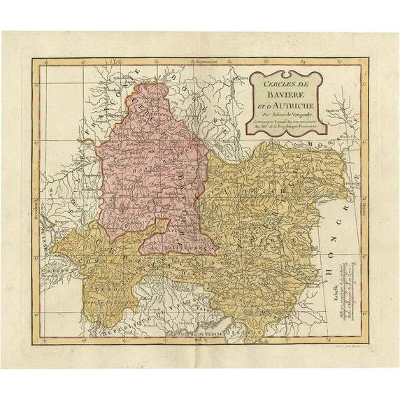 Antique Map of Bavaria in Southern Germany and Austria, 1806 For Sale