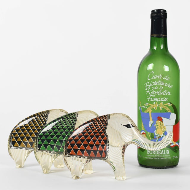 Plastic Palatnik Op Art Lucite Elephant With Red Blanket For Sale - Image 7 of 9