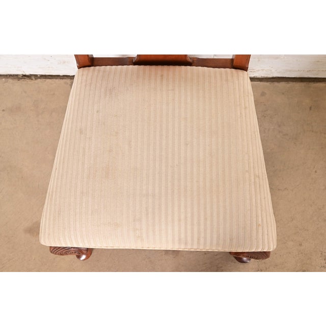 Wood Thomasville Georgian Carved Mahogany Side Chairs or Dining Chairs, Pair For Sale - Image 7 of 14