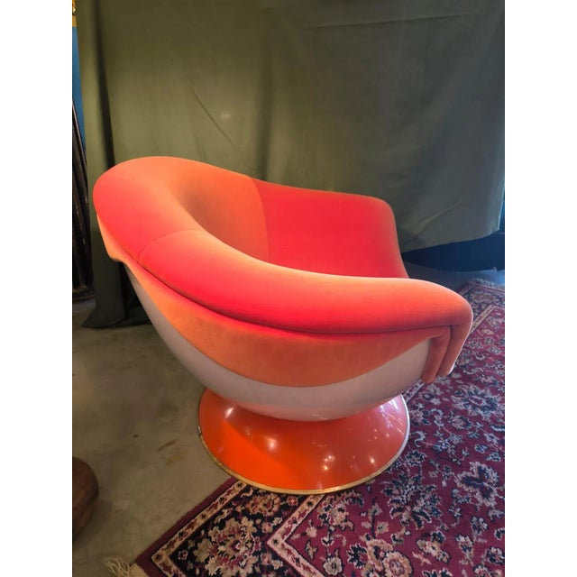 Round Orange Armchair, 1970s For Sale - Image 10 of 10