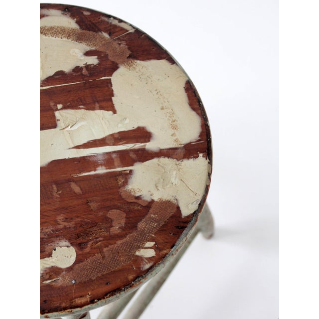 Vintage Painted Farmhouse Stool For Sale - Image 9 of 13