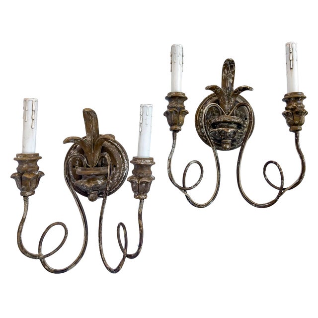 Vintage French Style Wall Sconces - a Pair For Sale - Image 4 of 13