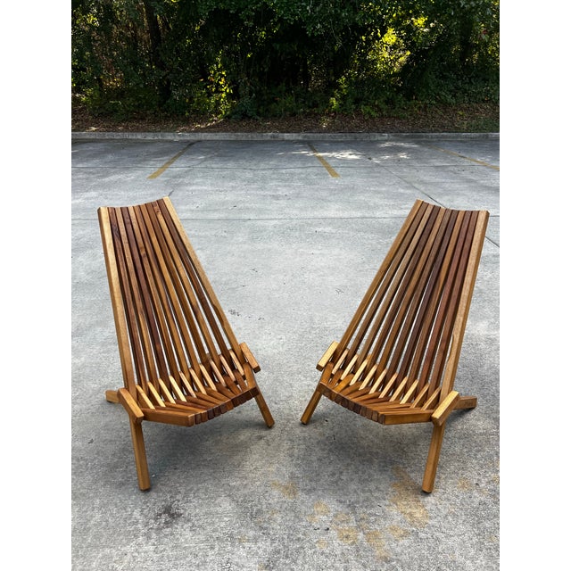 Collection of Vintage Wooden Foldable Low Chairs For Sale - Image 11 of 11