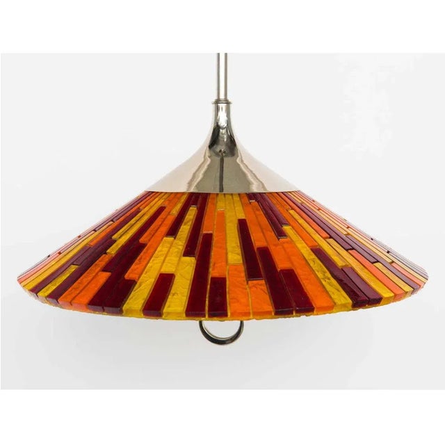 Vintage 1950s Colorful Mosaic Style Pendant For Sale - Image 4 of 5