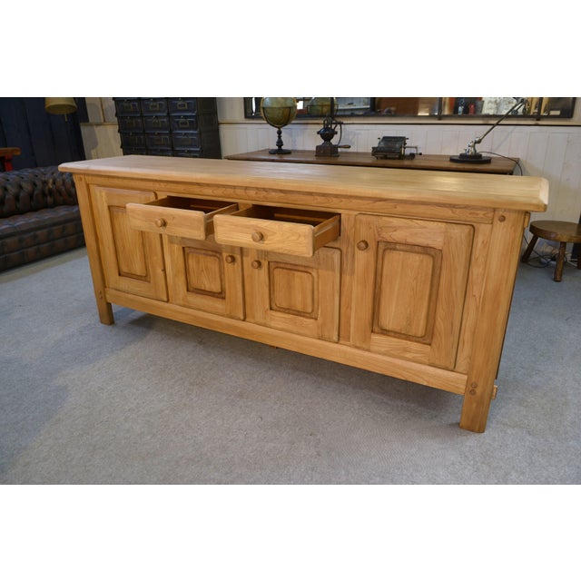 Large Elm 4-Door Sideboard, 1980s For Sale - Image 10 of 15