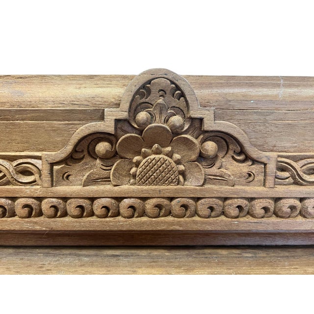 Monumental Indonesian Architectural Carved Teak Relief Wall Panel For Sale - Image 14 of 16