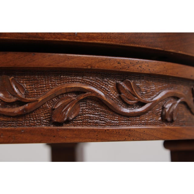 Wood Set of 3 Stickley Cherry Leather Seat Counter Stools For Sale - Image 7 of 16