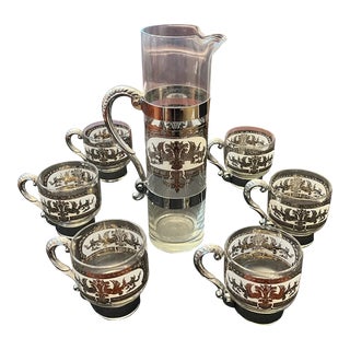 1970s Culver Hollywood Regency Cocktail Set- 7 Pieces For Sale