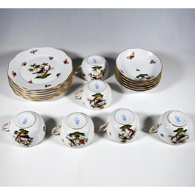 Blue Rothschild Oiseaux Tea and Dessert Set for Six Persons from Herend, Set of 23 For Sale - Image 8 of 9