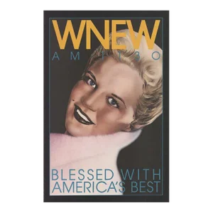 Late 20th Century Bob Lee Hickson 'WNEW Peggy Lee' Yellow & Blue Offset Lithograph