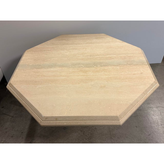 1990s Late 20th Century Stone International Post Modern Travertine Octagonal Table For Sale - Image 5 of 12