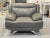 Minimalism Mid 20th Century Sofia Vergara Modern Gray Leather Loveseat 45" For Sale - Image 3 of 5